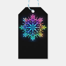 Etiqueta Para Presente FLoco DE NEVE DE FÉRIAS DE INVERNO COM OMBRE COLOR