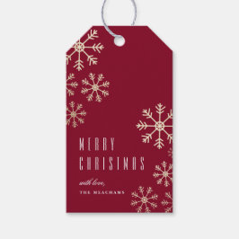 Etiqueta Para Presente Floco de Neve Elegante Natal Feriado
