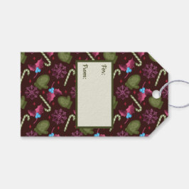 Etiqueta Para Presente Flocos de Natal, Flocos de Neve, Pentes de Mineraç