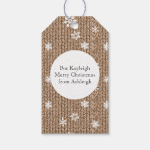 Etiqueta Para Presente Flocos de Neve de Chocolate Branco de Natal