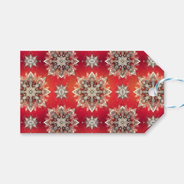 Etiqueta Para Presente Flocos de Neve de Dezembro (Frente (horizontal))