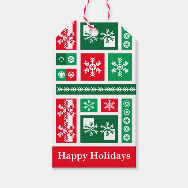 Etiqueta Para Presente Flocos de neve de Natal (Frente)
