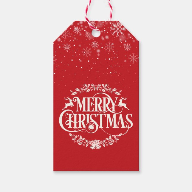 Etiqueta Para Presente Flocos de Neve de Natal (Frente)