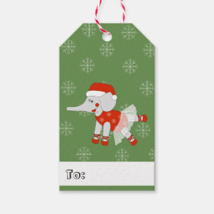 Etiqueta Para Presente Flocos de Neve do Elefante Dançante ilusima