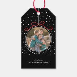 Etiqueta Para Presente Flocos de neve em preto | Natal personalizado