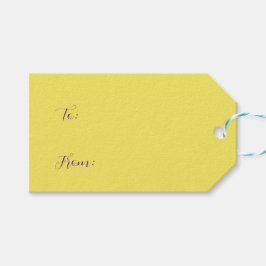 Etiqueta Para Presente Flor amarela e púrpura personalizada