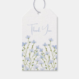 Etiqueta Para Presente Flor de Campo Aquarela Azul Claro 