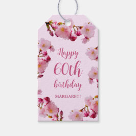 Etiqueta Para Presente Flor de Cerejeira Rosa Floral Sakura Feliz Anivers