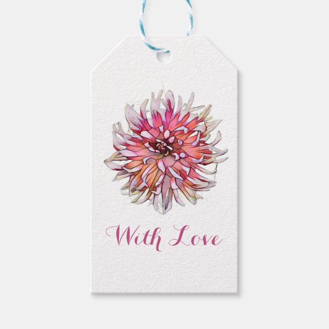 ETIQUETA PARA PRESENTE FLOR DE DÁLIA (Frente)