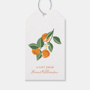 Etiqueta Para Presente Flor de Laranja Um Presente do Nome Personalizado