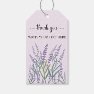 Etiqueta Para Presente Flor de Lavanda Roxa Aquarela Floral