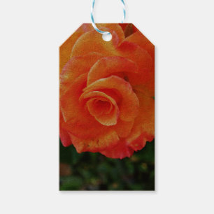 Etiqueta Para Presente Flor de rosa laranja