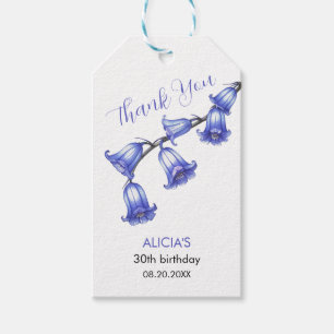 Etiqueta Para Presente Flor de Sino Azul Chic, Desabou, Obrigado no Anive