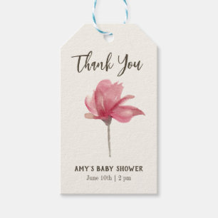 Etiqueta Para Presente Flor elegante personalizada Obrigado