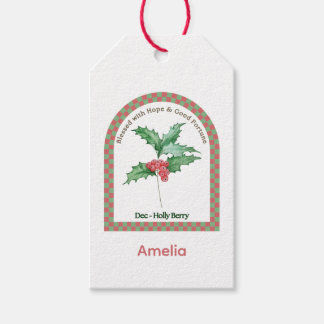 Etiqueta Para Presente Flor Personalizada do Mês de Nascimento de Dezembr