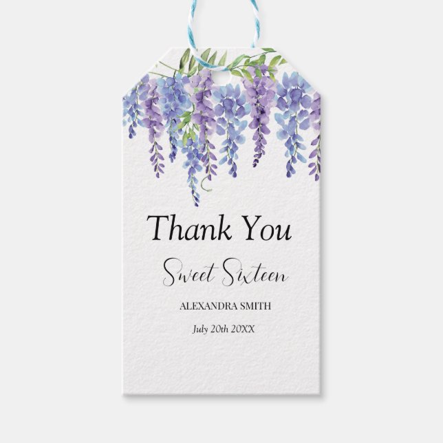 Etiqueta Para Presente Flor Roxo Doce Dezesseis (Frente)