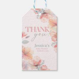 Etiqueta Para Presente Flor selvagem, bebê em Bloom, Chá de fraldas