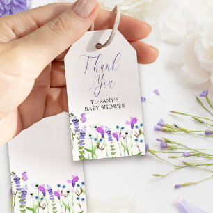 Etiqueta Para Presente Flor Selvagem Roxo Personalizado Obrigado Dando Et