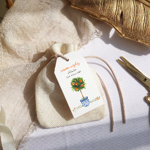 Etiqueta Para Presente Florais Botânicos de Citrino de Natal