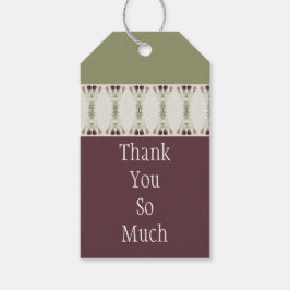 Etiqueta Para Presente Floral Acentuado Em Pluma E Verde