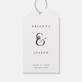 Etiqueta Para Presente Floral Ampersand | Casamento Negro e Branco