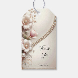 Etiqueta Para Presente Floral and Pearl Embellishments Gift Tag