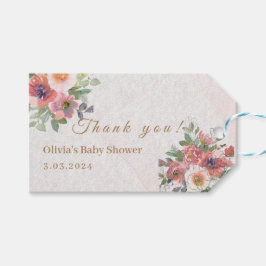 Etiqueta Para Presente Floral Baby Girl Chá