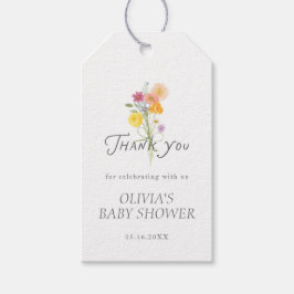 Etiqueta Para Presente Floral Bloom Baby Shower Thank you