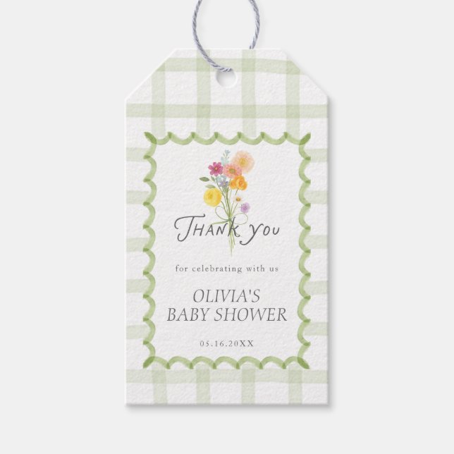 Etiqueta Para Presente Floral Bouquet Baby Shower Momosa Bar (Frente)