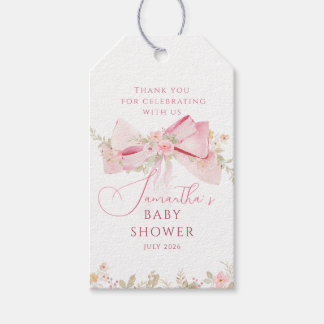 Etiqueta Para Presente Floral Bow Elegant Flower Girl baby shower 