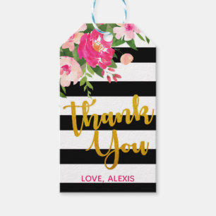 Etiqueta Para Presente Floral com o Tag preto & branco do favor das