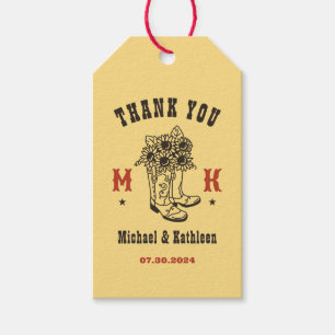 Etiqueta Para Presente Floral Cowboy Boots West Country Rustic Weding