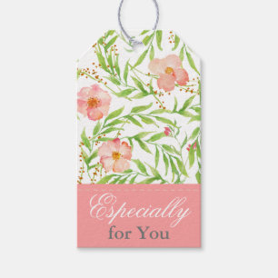 Etiqueta Para Presente Floral de Aquarelas Rosa Alfa