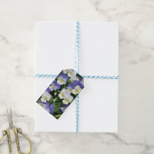 Etiqueta Para Presente Floral de Jardim de Pânico Roxo