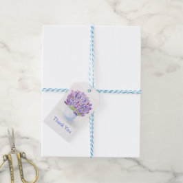 Etiqueta Para Presente Floral de Lavanda em Aquarela Solta Pintada à Mão