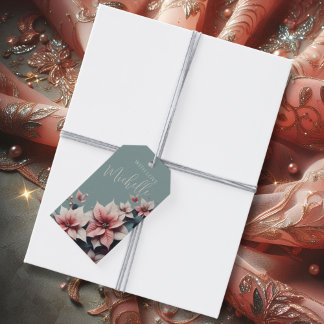 Etiqueta Para Presente Floral Elegante Personalizável