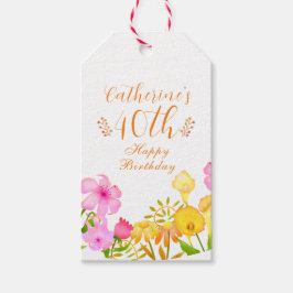 Etiqueta Para Presente Floral Garden White