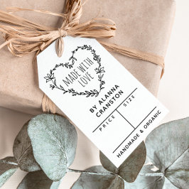 Etiqueta Para Presente Floral Heart Wreath Feita Com O Preço Do Amor