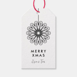 Etiqueta Para Presente Floral moderno de Merry Xmas minimalista