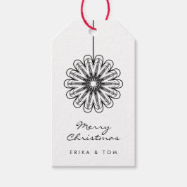 Etiqueta Para Presente Floral moderno de Merry Xmas minimalista