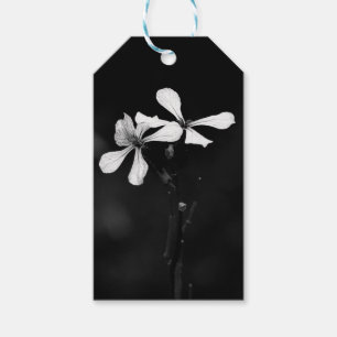 Etiqueta Para Presente floral preto e branco mínimo