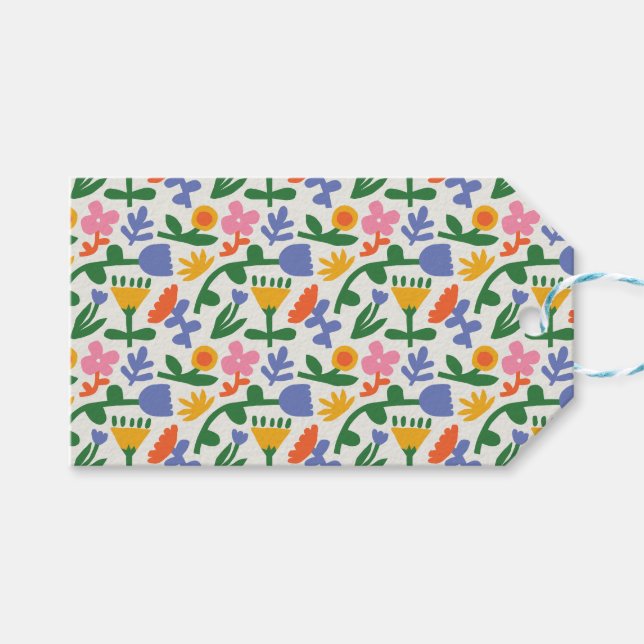 Etiqueta Para Presente Floral primavera Divertido (Frente (horizontal))