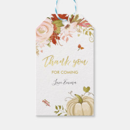 Etiqueta Para Presente Floral Pumpkin Favor Tag outono outono Obrigado