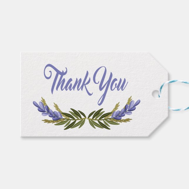 Etiqueta Para Presente Floral Puro Obrigado Flor Lavanda (Frente (horizontal))