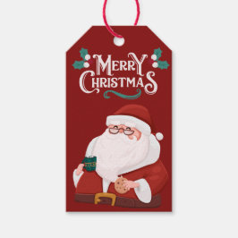 Etiqueta Para Presente Floral Watercolor - Papais noeis de Natal Merry -