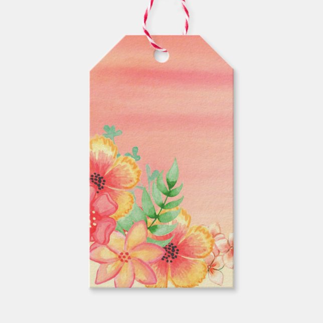 Etiqueta Para Presente Flores (Frente)