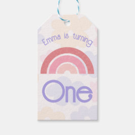 Etiqueta Para Presente Flores Arco-Íris Aniversário