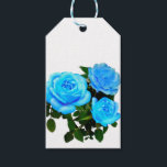 Etiqueta Para Presente Flores azuis rosa<br><div class="desc">Os convites para casamento de rosas brancas rosas,  românticas,  perfeitos para qualquer hora durante o ano! - a cor de fundo é personalizável!</div>