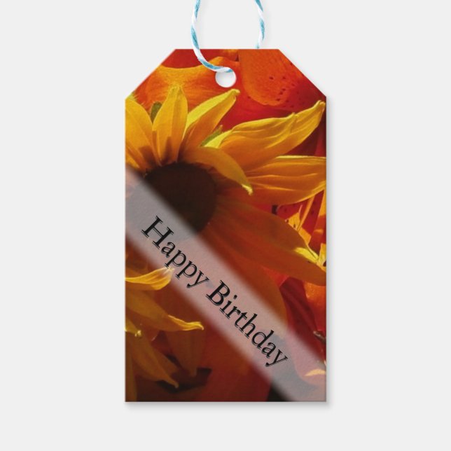 Etiqueta Para Presente Flores bonito (Frente)