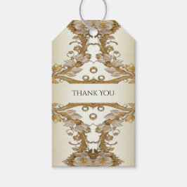 Etiqueta Para Presente Flores Brancas - Etiqueta de Presente Dourada Deco